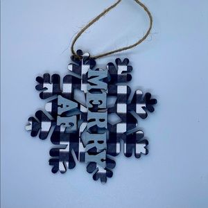 “Merry AF” Buffalo plaid Christmas ornament
